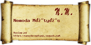 Nemoda Mátyás névjegykártya